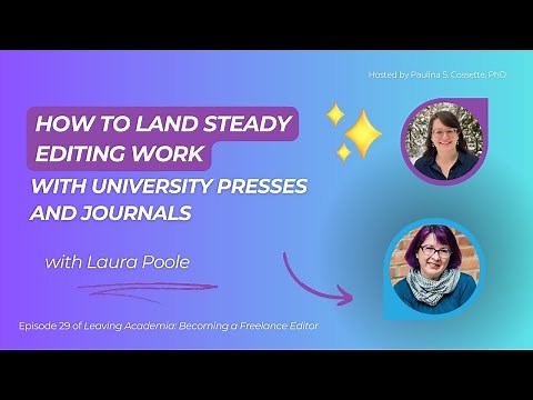 How to land steady editing work from university presses and journals