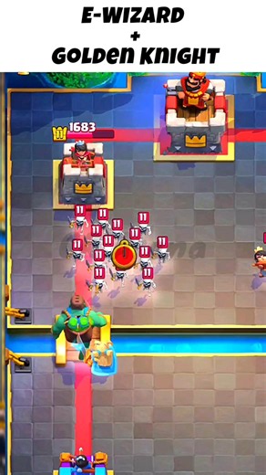 E-Wizard + Golden Knight 💀⚡ #clashroyale #gaming #shorts