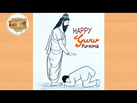How To Draw Guru Purnima Drawing For Beginners | Step by step | Pencil Sketch | Guru Purnima Drawing