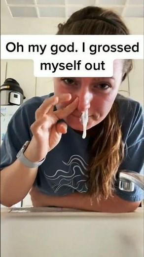 Girl Blows Out HUGE SNOT STRING FROM HER NOSE