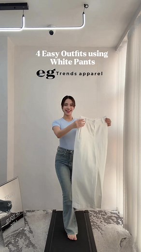 Soft Denim White Pants Outfit Ideas | Navy & White Combo