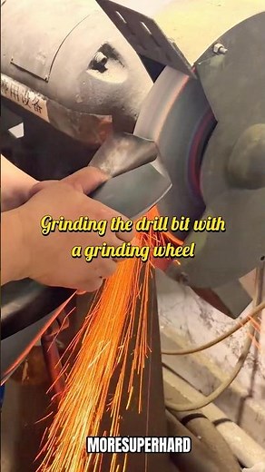 Grinding a MASSIVE Drill Bit on a Small Grinding Wheel.