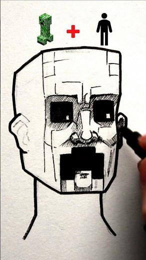 Creeper + Human! 🧟‍♂️💥(Minecraft Fan Art)