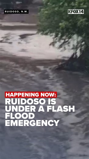🚨 HAPPENING NOW: Ruidoso is under a flash flood emergency until 4:15 p.m. 🚨 According to Emergency Management, the McDaniel Bridge has been destroyed due to floodwaters. 📸 Credit: Chandra Castleberry | KFOX-TV