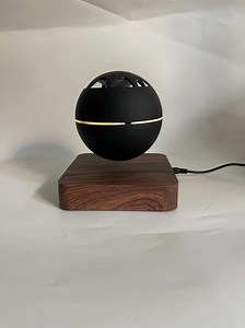 [Hot Item] Wooden Color Magnetic Levitation Rotating Floating Bluetooth Wireless Speaker Lamp