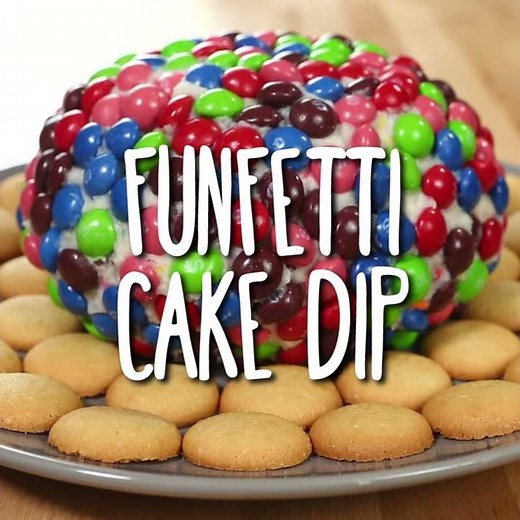 Funfetti Cake Dip with Skittles