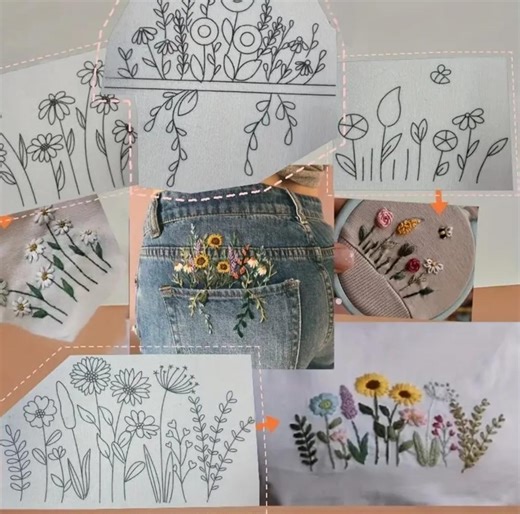 20  Printable Floral Embroidery Pattern Bundle – Hand Embroidery Designs, Beginner-friendly PDF Templates, Instant Digital Download - Etsy