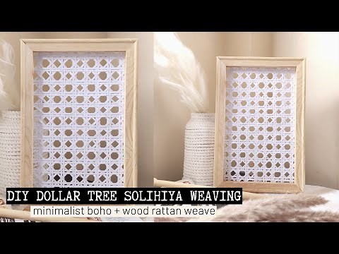 Easy DIY DOLLAR TREE SOLIHIYA RATTAN WEAVE | Minimalist Boho Aesthetic Decor IKEA HACKS #diysolihiya