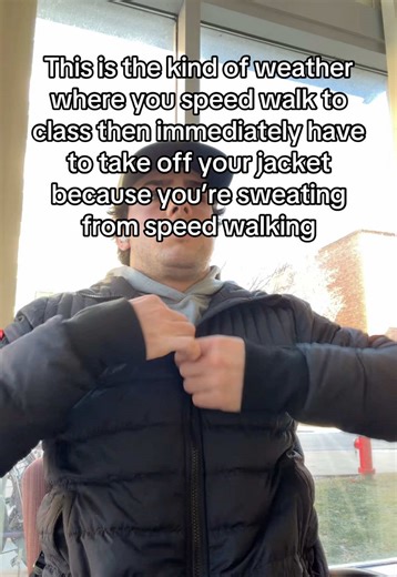 The cold convinces you to rush then the building punishes you for it #college #osu #snow #collegelife #winter