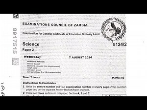 SCIENCE PAPER 2 2024 GCE//SECTION B FULLY ANSWERED//