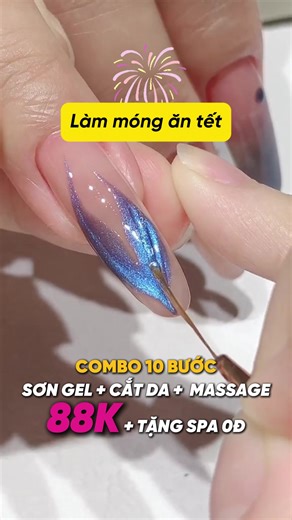 Chỉ 88K làm móng ăn Tết trọn combo 10 bước sơn gel – cắt da – massage, tặng spa 0Đ.