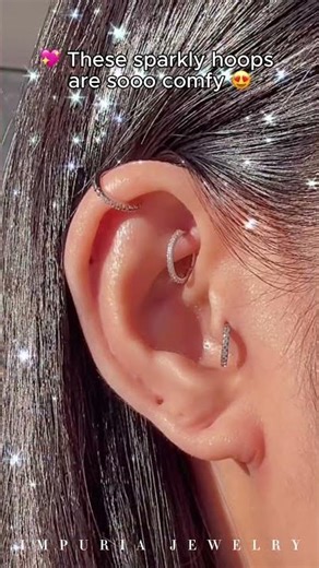 Sparkly Hypoallergenic Cartilage Hoops Perfect for Sensitive Ears