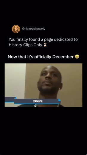 History Clips Only on Instagram: "Years ago, DMX unintentionally created one of the most unforgettable Christmas moments in music history. His booming voice and raw energy transformed a simple holiday rap into a legendary clip that fans still revisit every December. What began as a casual studio moment became a cultural tradition shared worldwide. As December arrives each year, people celebrate his charisma and unfiltered authenticity, reminding everyone why DMX left such a powerful mark on musi