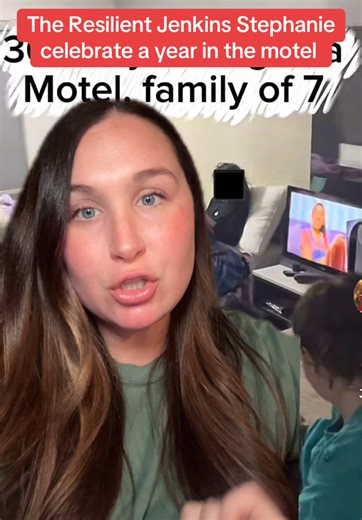 The Resilient Jenkins Stephanie celebrate a year in the motel… woohoo I guess? Except you have kids in there so is it really a celebration Steph?! 😭 #resilientjenkins #stephaniejenkins #resilientjenkinsupdate #fypシ #greenscreen