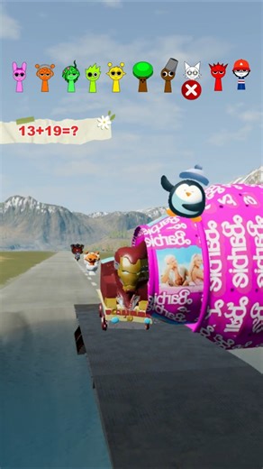 Skibidi Toilet & Squid Game & Sprunki & Crazy Frog & Spiderman VS Bollard Barbie in BeamNG.Drive