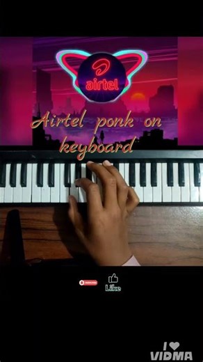 How to play Airtel ponk song on piano with 5 easy step. 😱😮