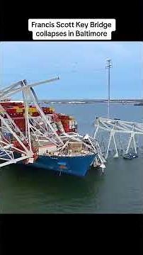 Francis Scott Key Bridge Collapse Baltimore Container Ship Crash Aerial Footage