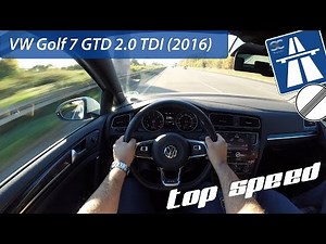 VW Golf 7 GTD 2.0 TDI (2016) on German Autobahn - POV Top Speed Drive