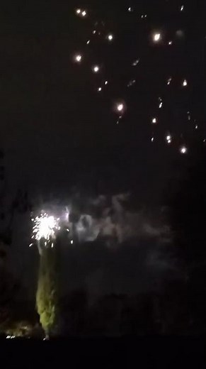 firework display from out family friend bungalow over the park a full view