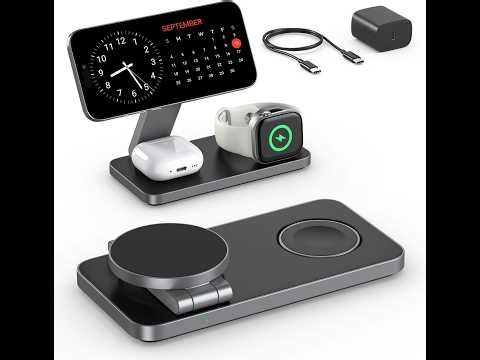 3 in 1 Caricatore Wireless iPhone 15W Compatibile Mag-safe Stazione Ricarica Apple Wireless Charger