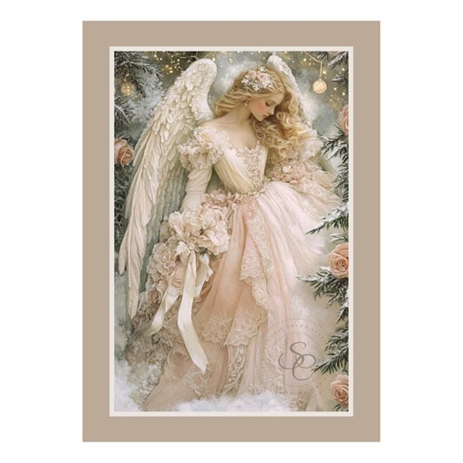 Angel Christmas Card – Single or Multi-pack Options – Roses & Gentle Light - Etsy