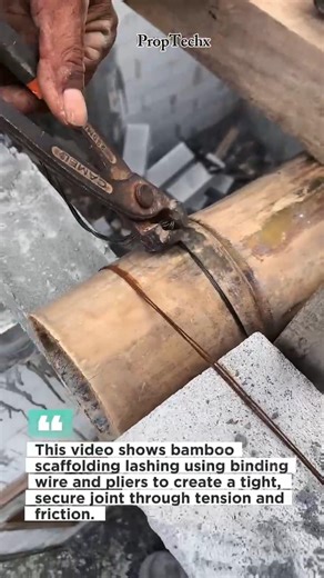 Bamboo Scaffolding Wire Twist Lashing Fast & Strong #Scaffolding #Construction #Bamboo