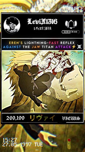 Eren's Lightning-Fast Reflex Against the Jaw Titan⚡🔥#Aotedit #AOT #ErenYeager #JawTitan #pieckfinger