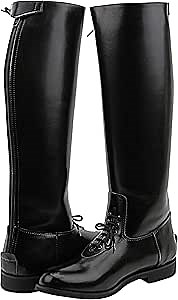 MB-2 Men's Mens Motorcycle Police Patrol Leather Tall Knee High Riding Boots Color Black