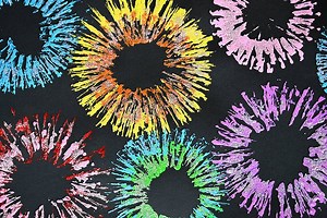 Paper Roll Fireworks Painting | How to Paint Fireworks Acrylic