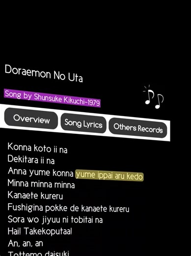 Doraemon No Uta - Lyrics and Music Overview