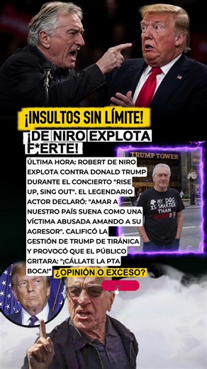 De Niro humilla a Trump: "¡Cállate la pta boca!" ante miles. 🎬 #DeNiro #Trump #polemica #news