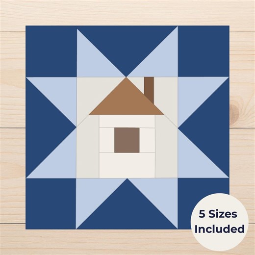 Star House FPP Quilt Block Pattern PDF - Etsy