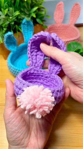 🐰Bunny Basket Crochet #Simplicity888 #crochet #youtubetutorial #crochetpattern #handmade #knitting