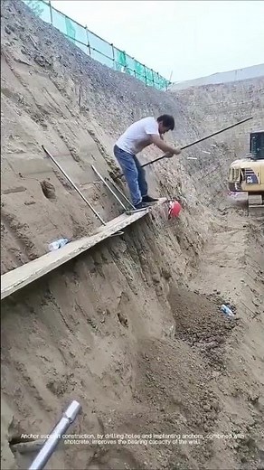 Slope anchor support drilling construction process