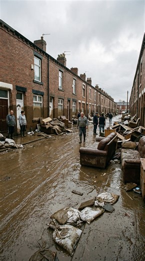 The flood took our homes, but not our spirit. 🇬🇧💪 This street was underwater just hours ago. But 20 neighbors, hundreds of shovels, and gallons of hot tea later... we got our street back. We hauled away the ruined furniture and scrubbed every cobblestone. It’s not just about cleaning up mud; it’s about standing together when the water rises. And nothing beats a hot cuppa after a hard day's work! ☕🧱 #FloodRecovery #CommunitySpirit #KeepCalmAndCarryOn #UKFloods #RealHeroes #Volunteer #Neighbor