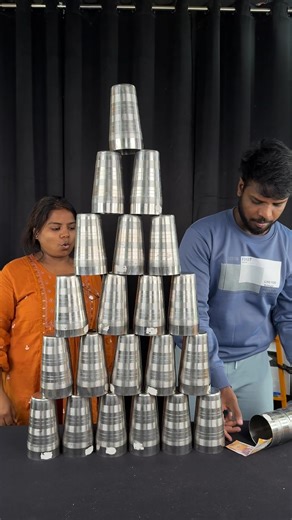 Steel glass game challenge pyramid collect get money / part 3 #reels | Ajeet vlog challenge