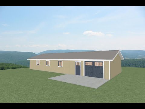 60’x24’ Garage Blueprints – Large Detached Garage Plans for Workshop or Storage