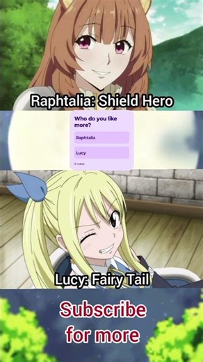 Waifu Battle #11 Raphtalia vs Lucy Heartfilia