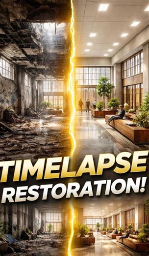 University Campus Restoration Time-Lapse 🔨 #timelapse #college #building #remodelation #renovation