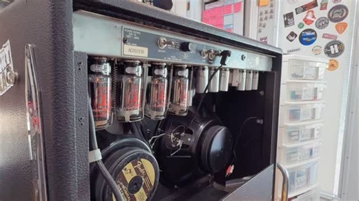*Sound on*. Bees! Everyone gets bees!!! Most Fender amps have a shielding tape or plate under the top of the amplifier cabinet, facing the amp’s internal components. This shielding helps alleviate noise and other interference, but only if the shielding itself is grounded to the amp. In fact, this amplifier didn’t buzz at all outside of the cabinet, but buzzed like crazy when placed loosely in the cab, shielding hovering over the components. The buzz was much louder in the room. So, this is a cla