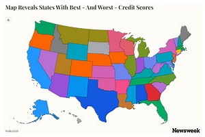 Map Reveals States With Best—And Worst—Credit Scores