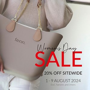 🎉SALE ALERT 🎉 This Women’s Month, we’re celebrating YOU with a special offer! 🌸 Enjoy 20% OFF sitewide* as our thank you for supporting our South African brand. ✨ >>> Shop Now: https://bit.ly/3SwpxBW *Valid 1-9 Aug 2024 *Excl. Handles and Inners | Fenn Collection