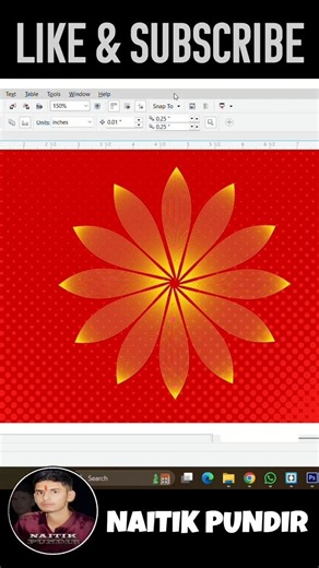 A Abstract Floral Vector Design Made By Naitik Pundir In Coreldraw #shorts #viral