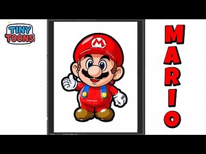 Super Mario Drawing and Coloring for Kids | Easy Step by Step Tutorial