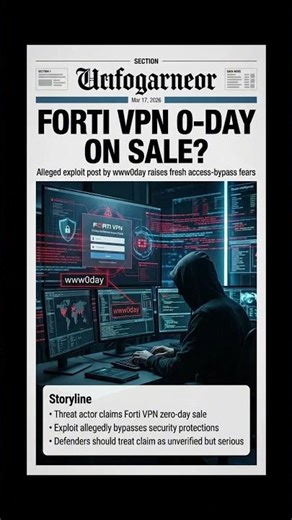 Alleged Forti VPN Zero-Day Being Sold on Dark Web #fortinet #0day #infosec #cyberattack #hacker
