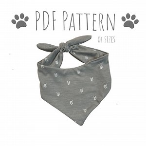 PDF Pattern/tutorial Dog Bandana - X5 Sizes - Instant Download - PDF - Tie Behind - Many Sizes Included, Neck Size From 6-26 Inches! - Etsy