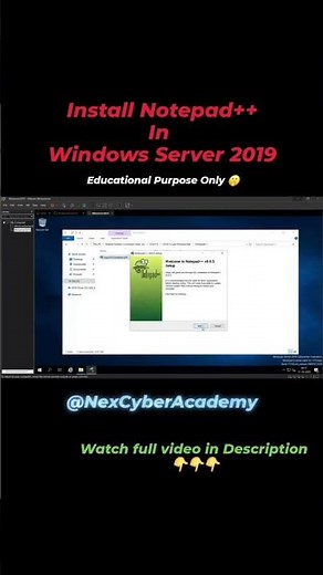 Install Notepad++ | Windows Server 2019 #shorts #nexcyberacademy #windows #ethicalhacking #vmware