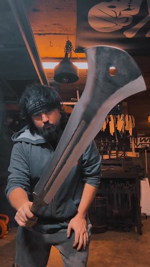 4.1K views · 34K reactions | It’s getting spicy ⚔️ free handing hollow grinds into this monstrousity with @red.label.abrasives #sword #forged #grind | Pirate Forge | Facebook