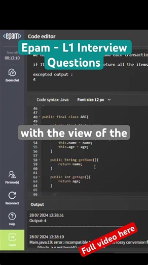Java Interview Prep:Epam 1st Round Questions Explained! #shorts #javainterviewquestions #epam #java