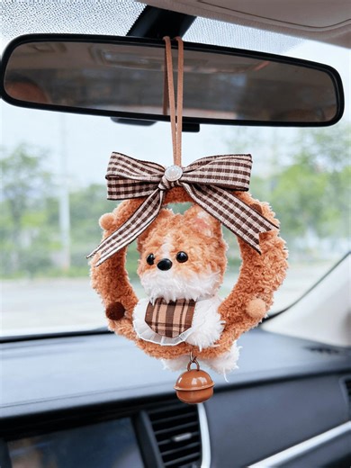 Crochet Corgi Dog Car Hanging, Handmade Car Mirror Animal Decor - Etsy